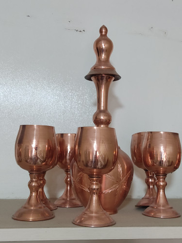 جام مسی نانو و گیلاس 6 عددی