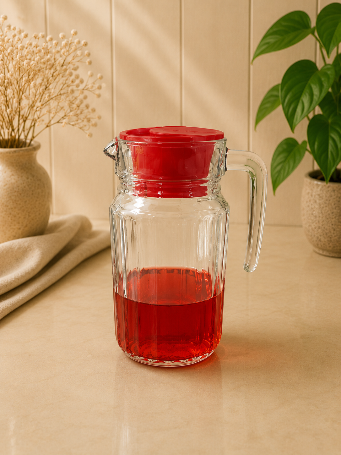 پارچ درب دار بلور کاوه مدل پارالل 650 cc