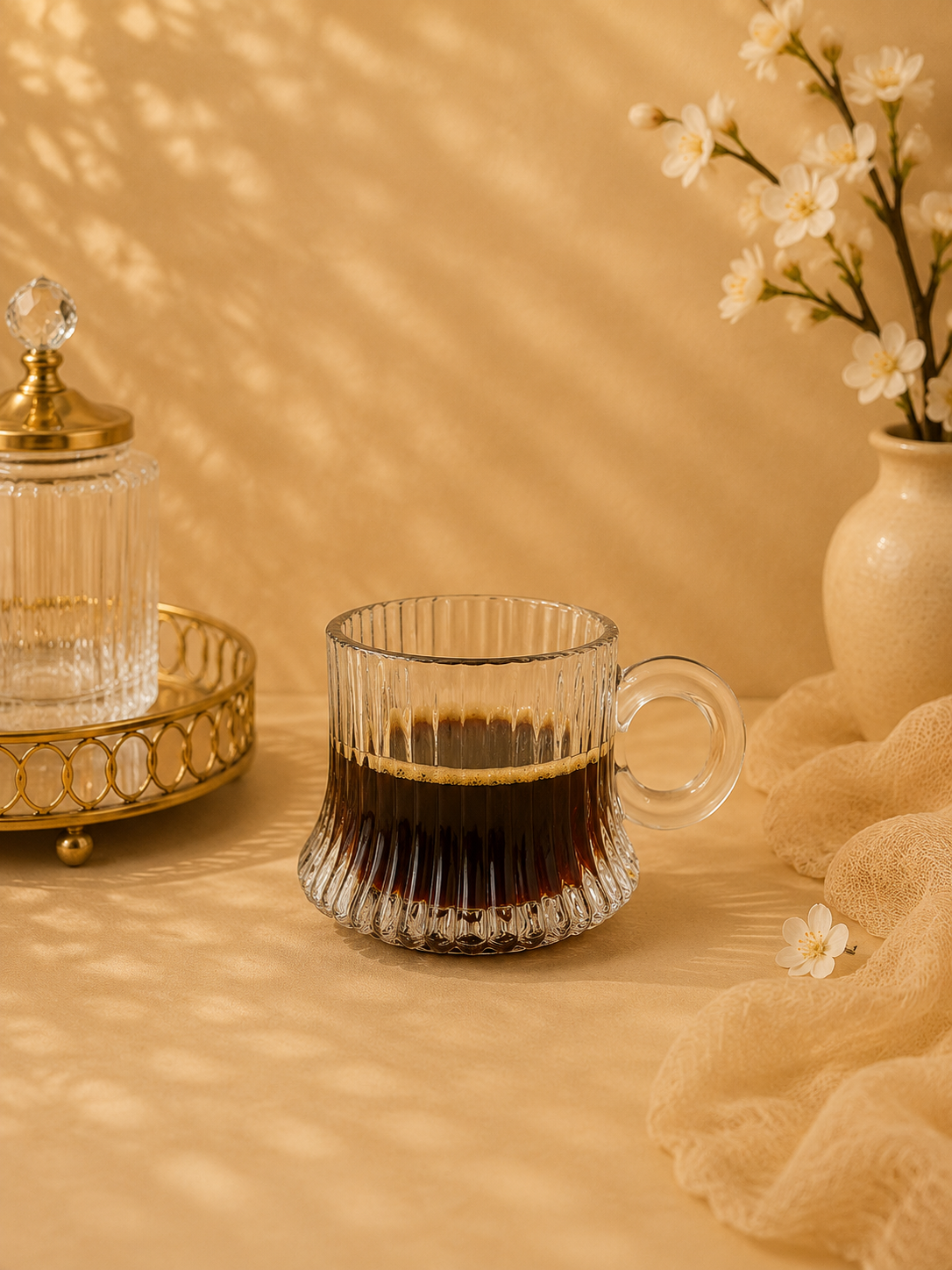فنجان قهوه سانتورینی ۶ عددی بلور کاوه
