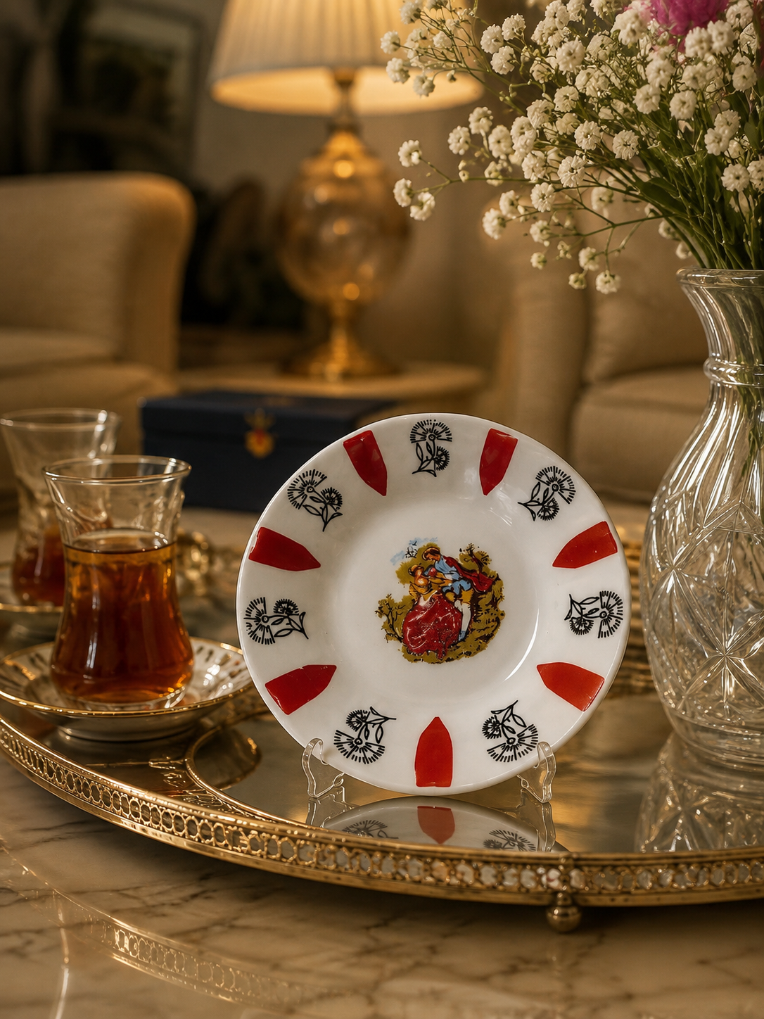 نعلبکی چای طرح قدیمی لیلی مجنون