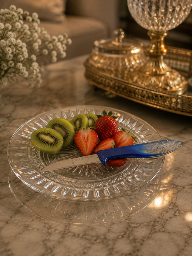 کارد میوه خوری دسته ژله ای 6عددی موجود در سه رنگ